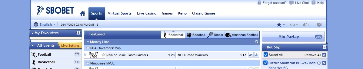SBObetサイトのトップバナー
